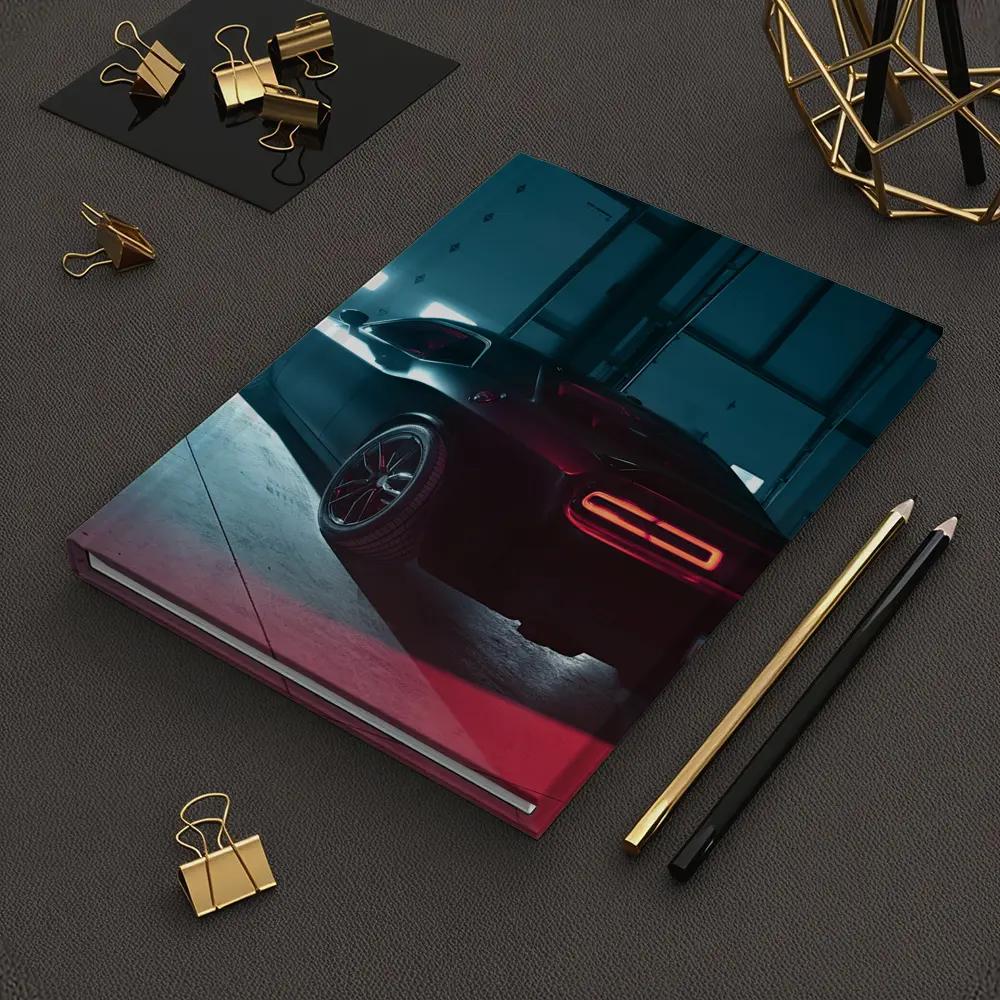 Dodge Challenger Dark Muscle Car Garage – Notebooks