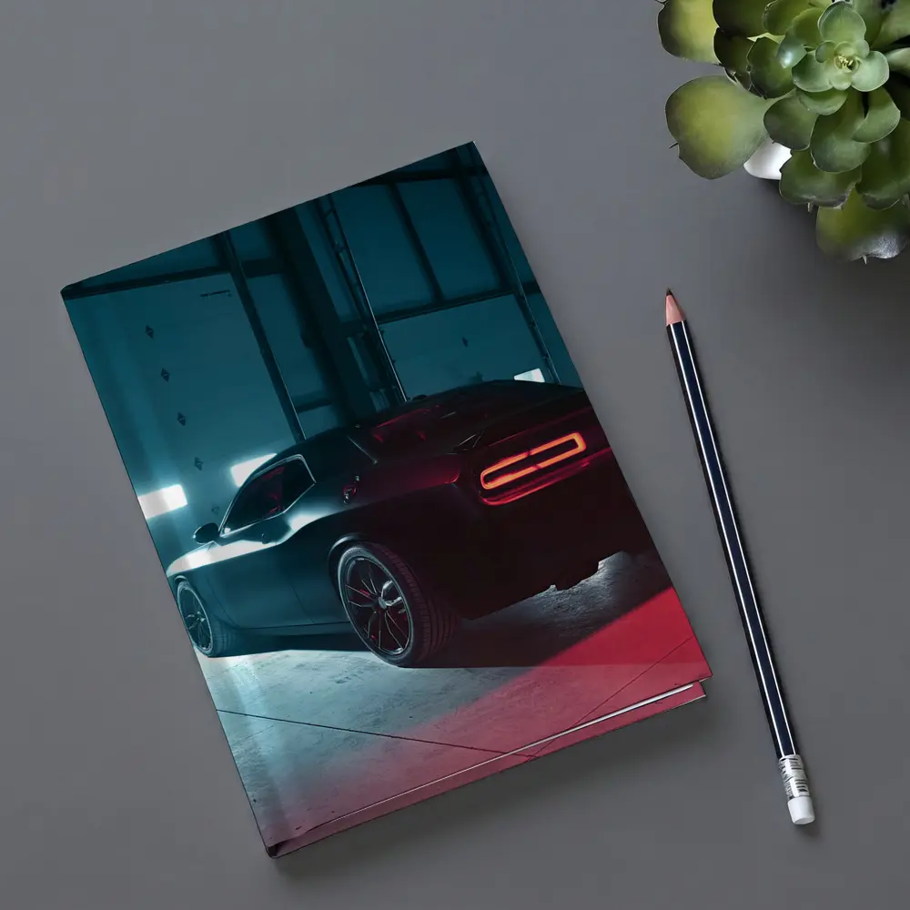 Dodge Challenger Dark Muscle Car Garage – Notebooks