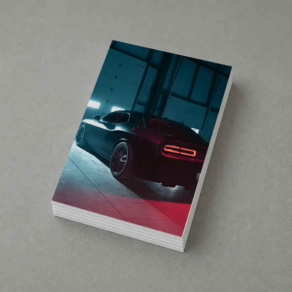 Dodge Challenger Dark Muscle Car Garage – Postcards