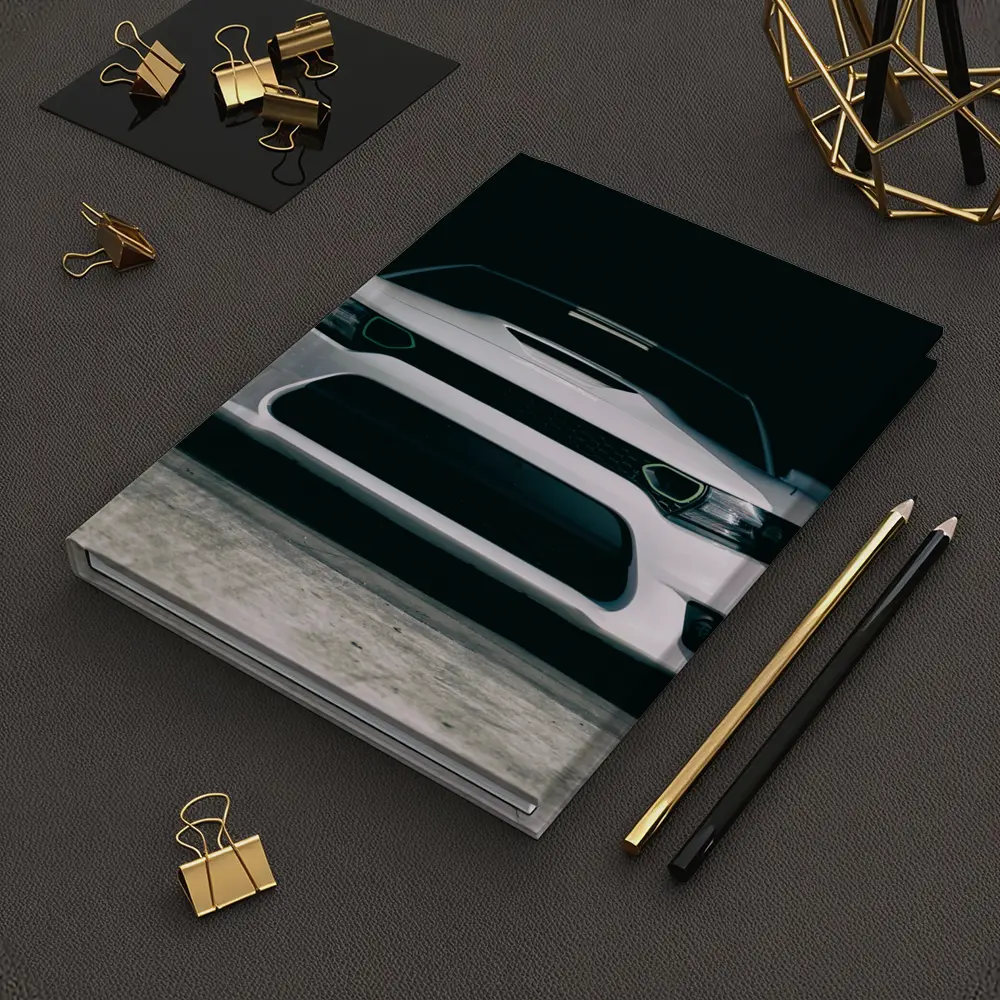 White Dodge Charger Front View Dark Garage – Notebooks