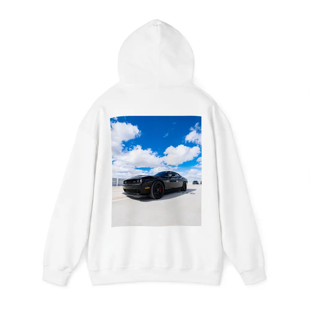 Black Dodge Challenger SRT Under Blue Sky – Hoodies