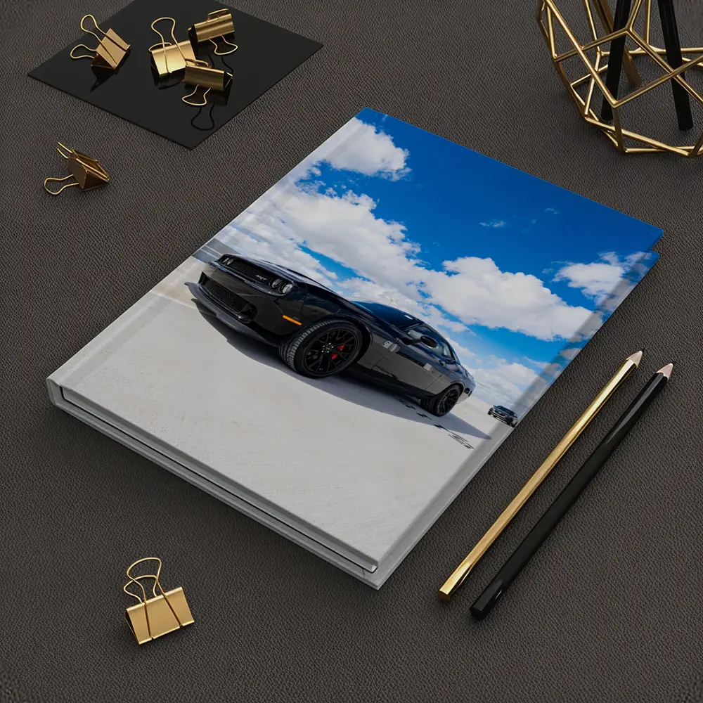 Black Dodge Challenger SRT Under Blue Sky – Notebooks