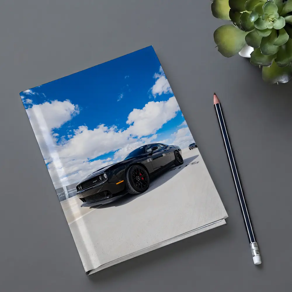 Black Dodge Challenger SRT Under Blue Sky – Notebooks
