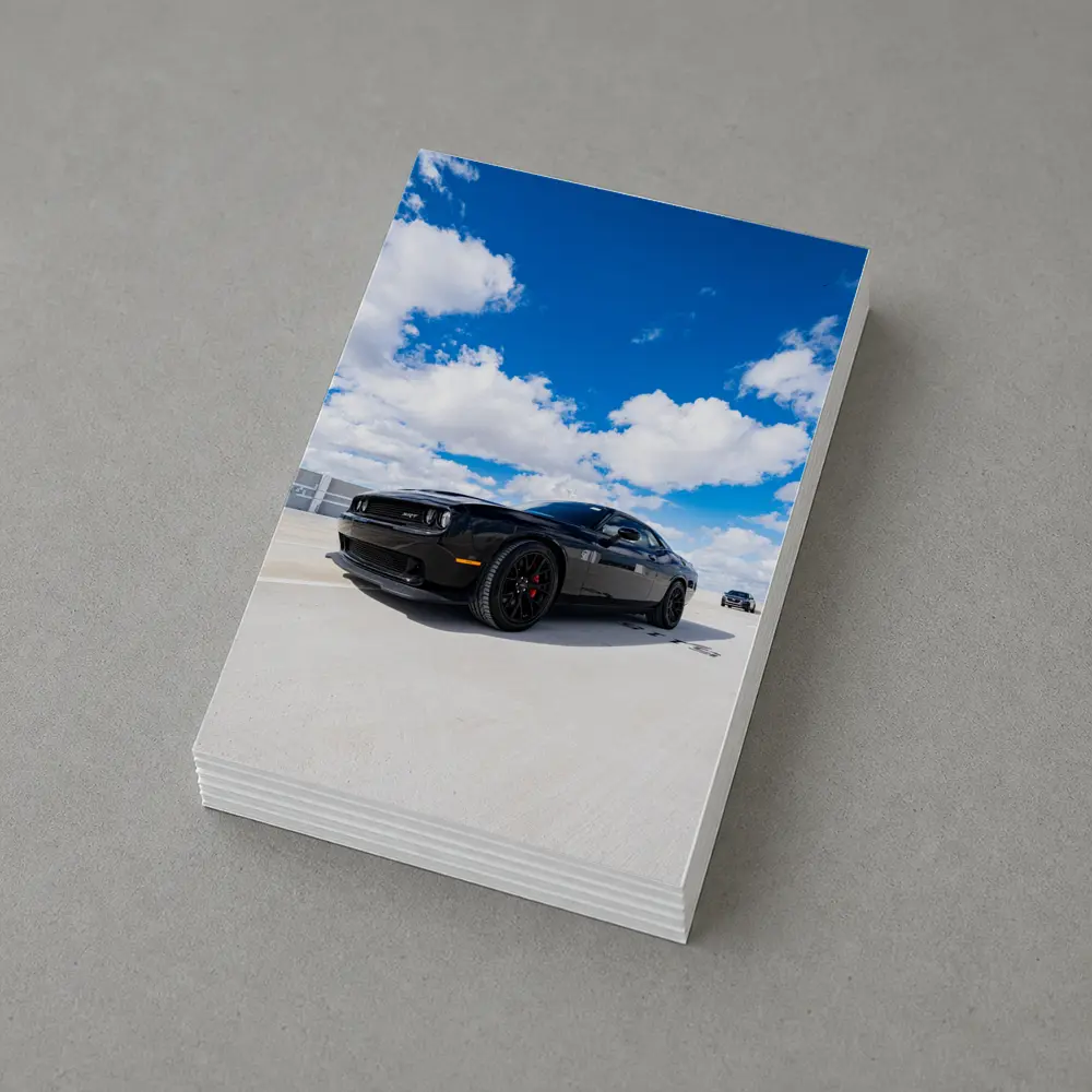 Black Dodge Challenger SRT Under Blue Sky – Postcards