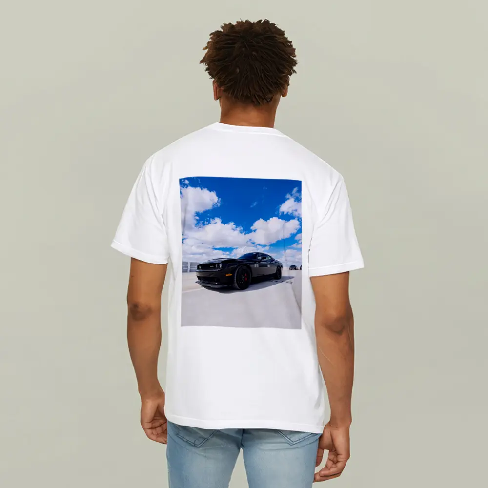 Black Dodge Challenger SRT Under Blue Sky – T-Shirts