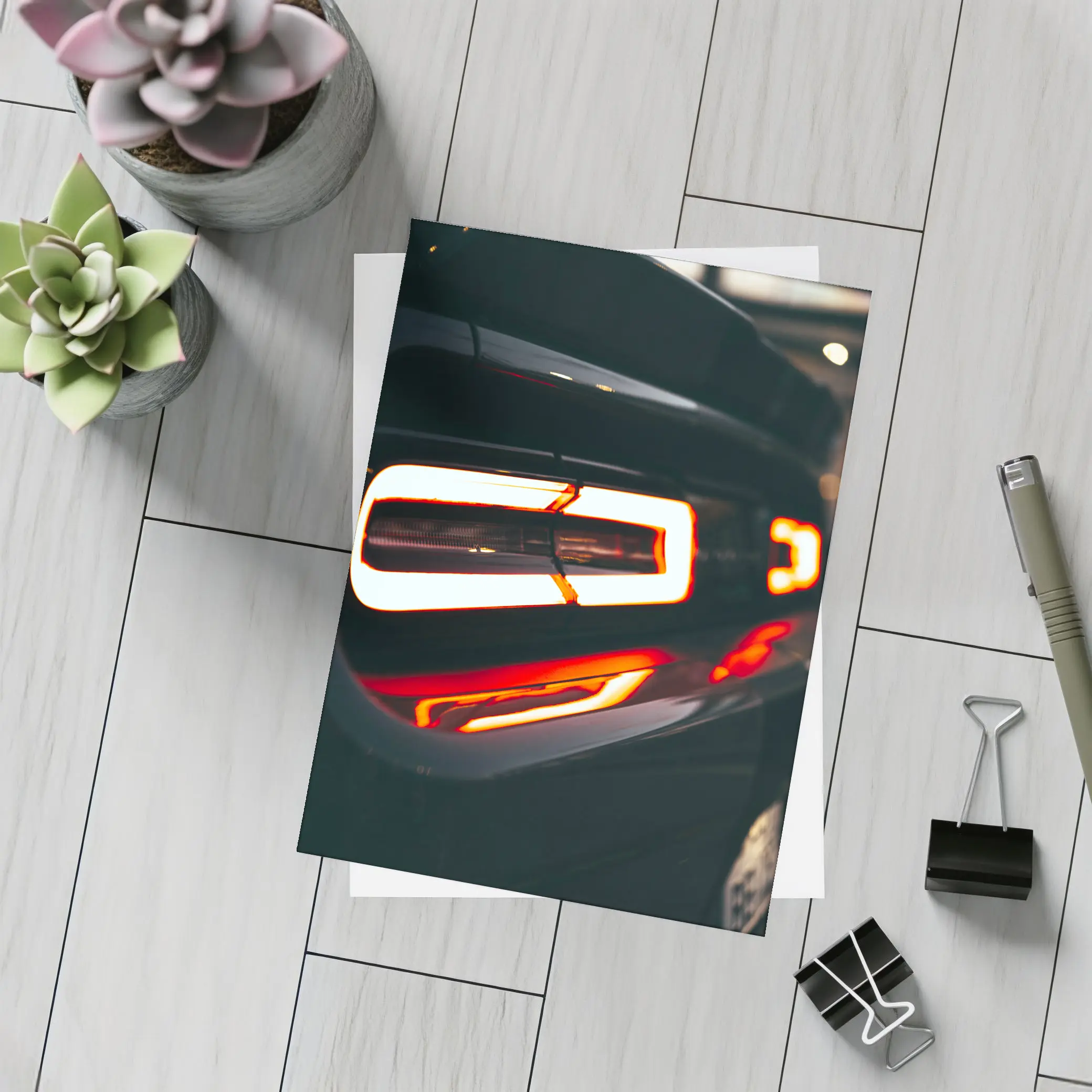 Dodge Challenger Tail Light Dark Close Up – Postcards