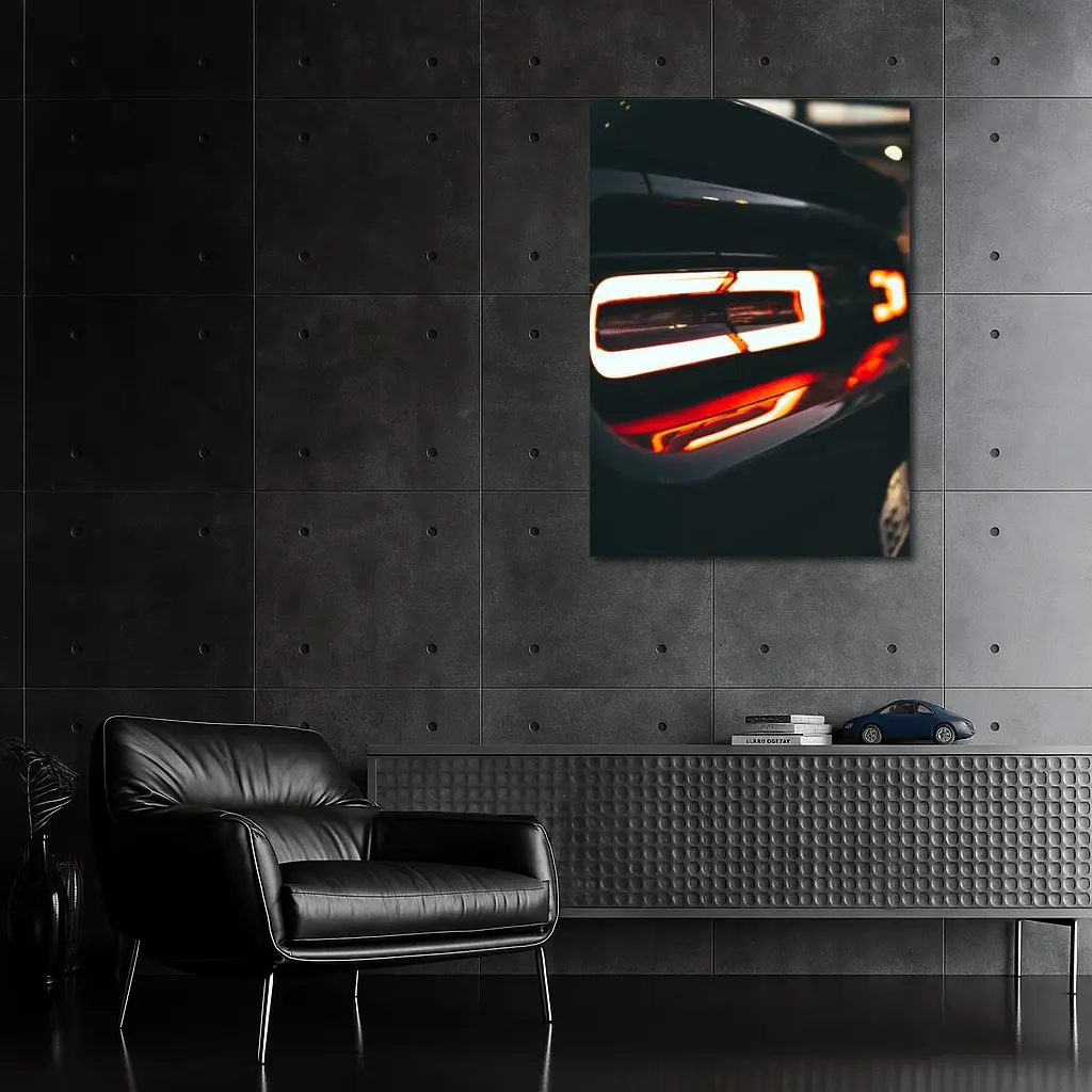 Dodge Challenger Tail Light Dark Close Up – Wall Art