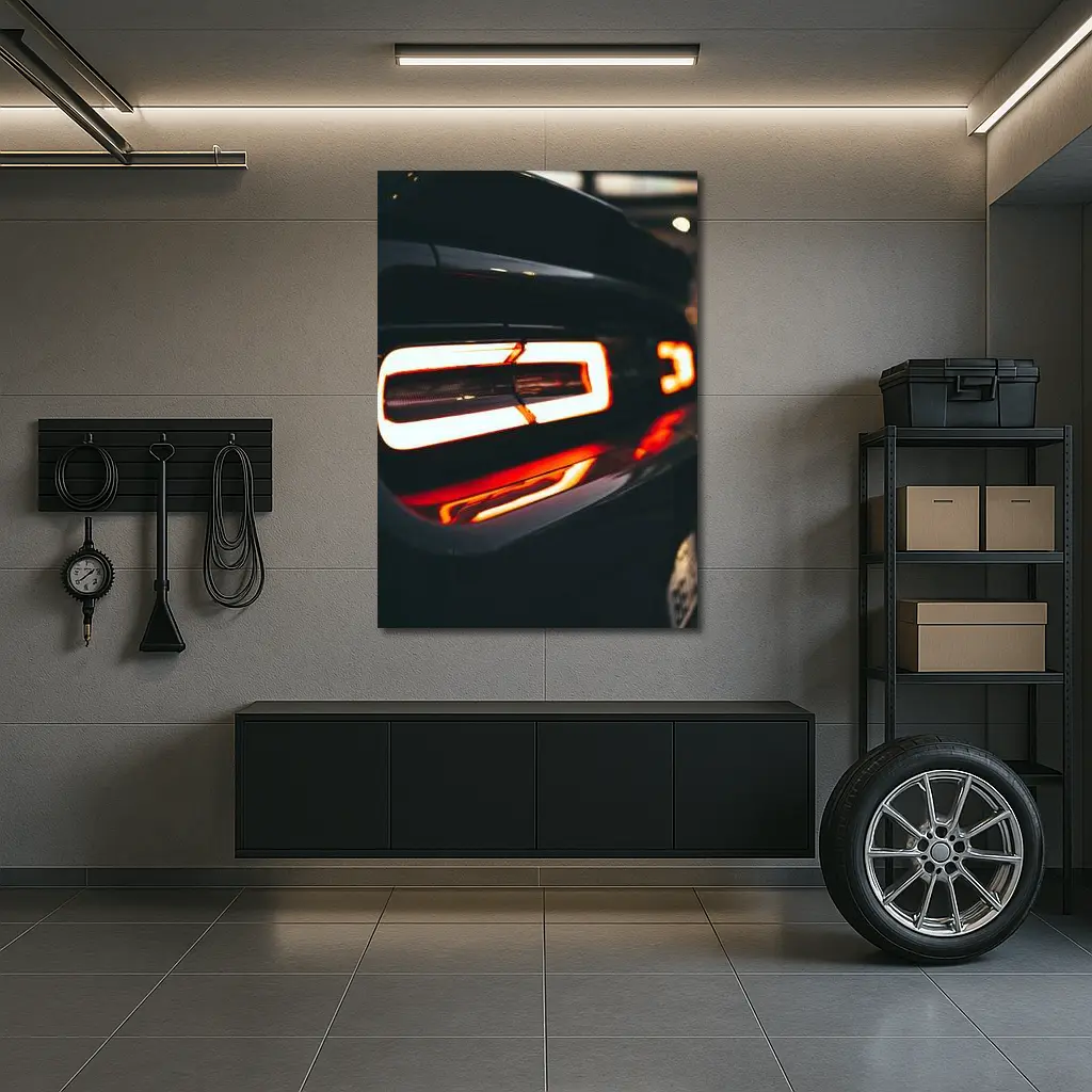 Dodge Challenger Tail Light Dark Close Up – Wall Art