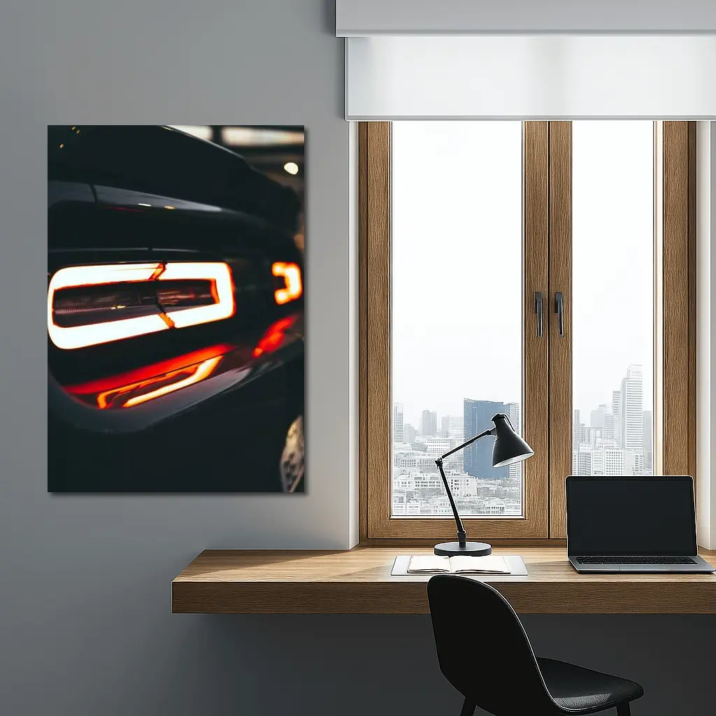 Dodge Challenger Tail Light Dark Close Up – Wall Art