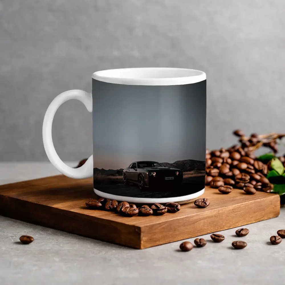 Dodge Challenger Dark Desert Dusk Scene – Mugs