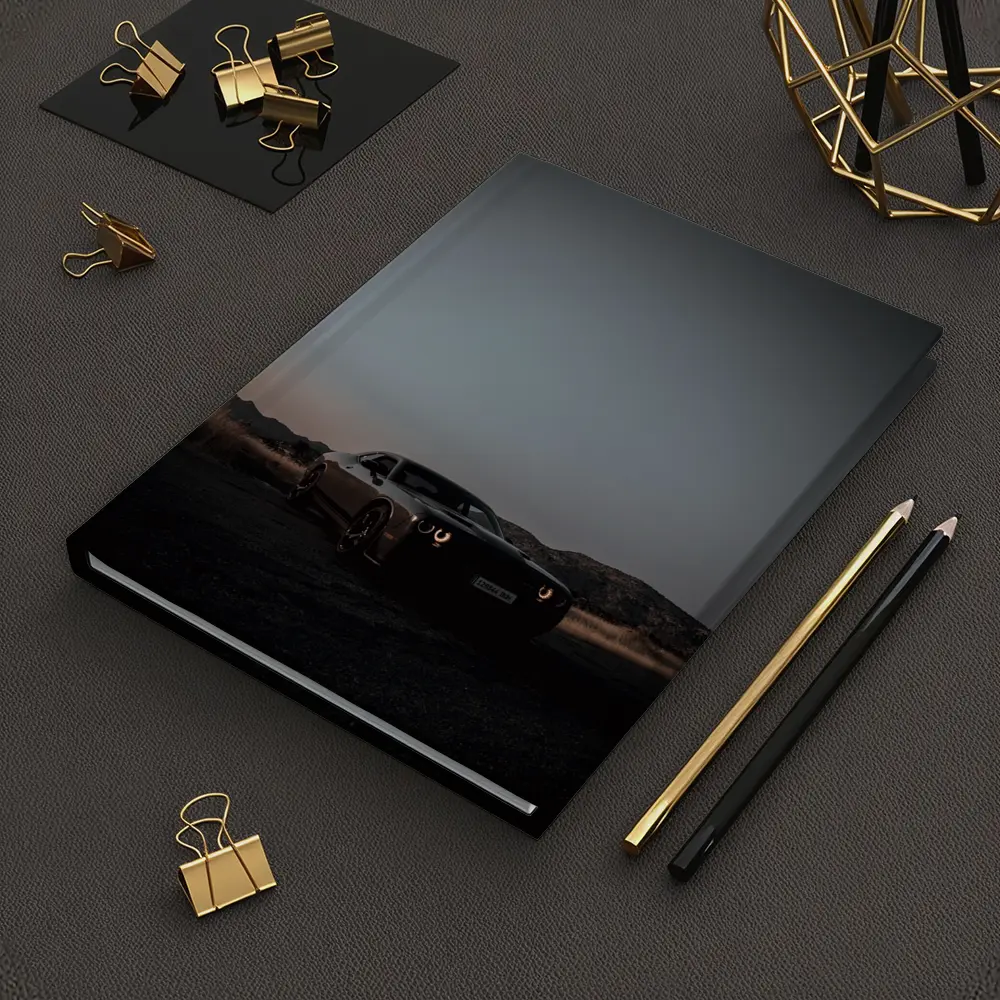 Dodge Challenger Dark Desert Dusk Scene – Notebooks