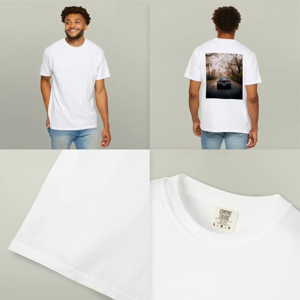 Dodge Challenger Rear View Forest Road – T-Shirts