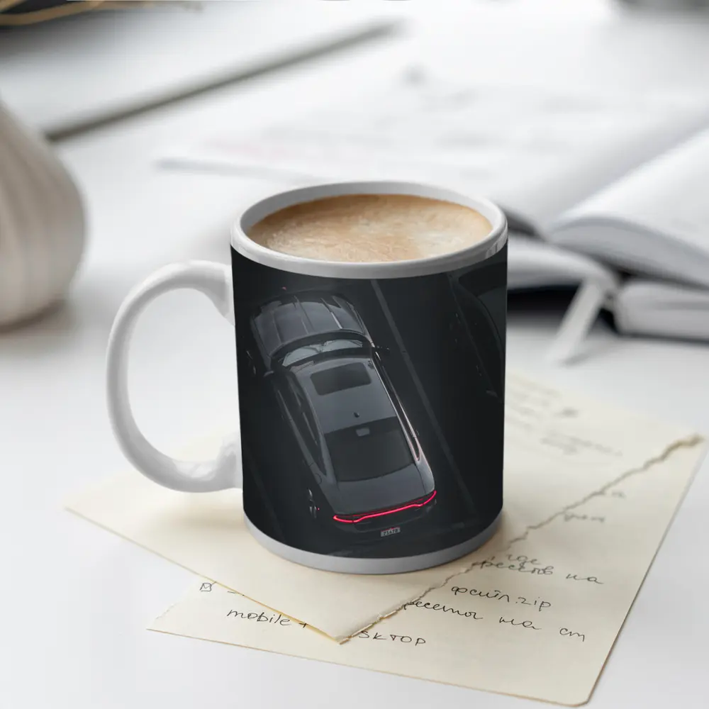 Audi RS7 Aerial View Dark Parking – Mugs