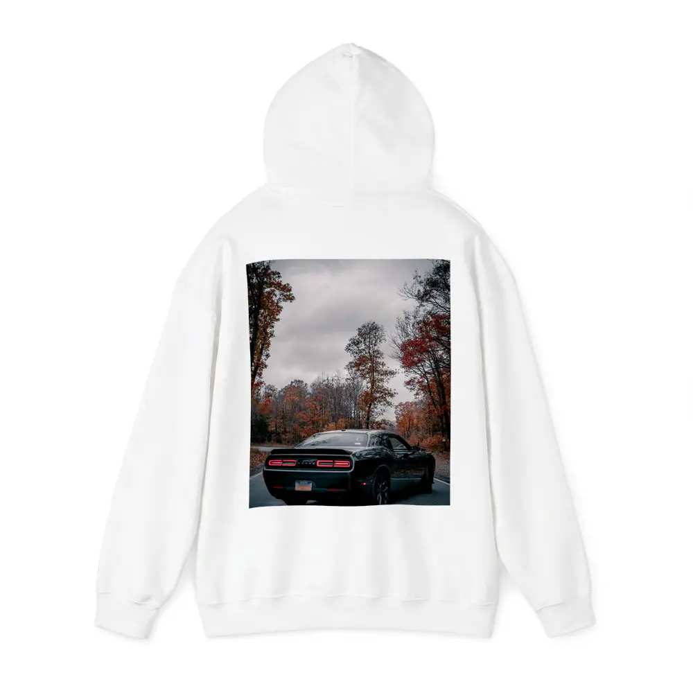 Dodge Challenger Black Muscle Car Autumn Road – Hoodies