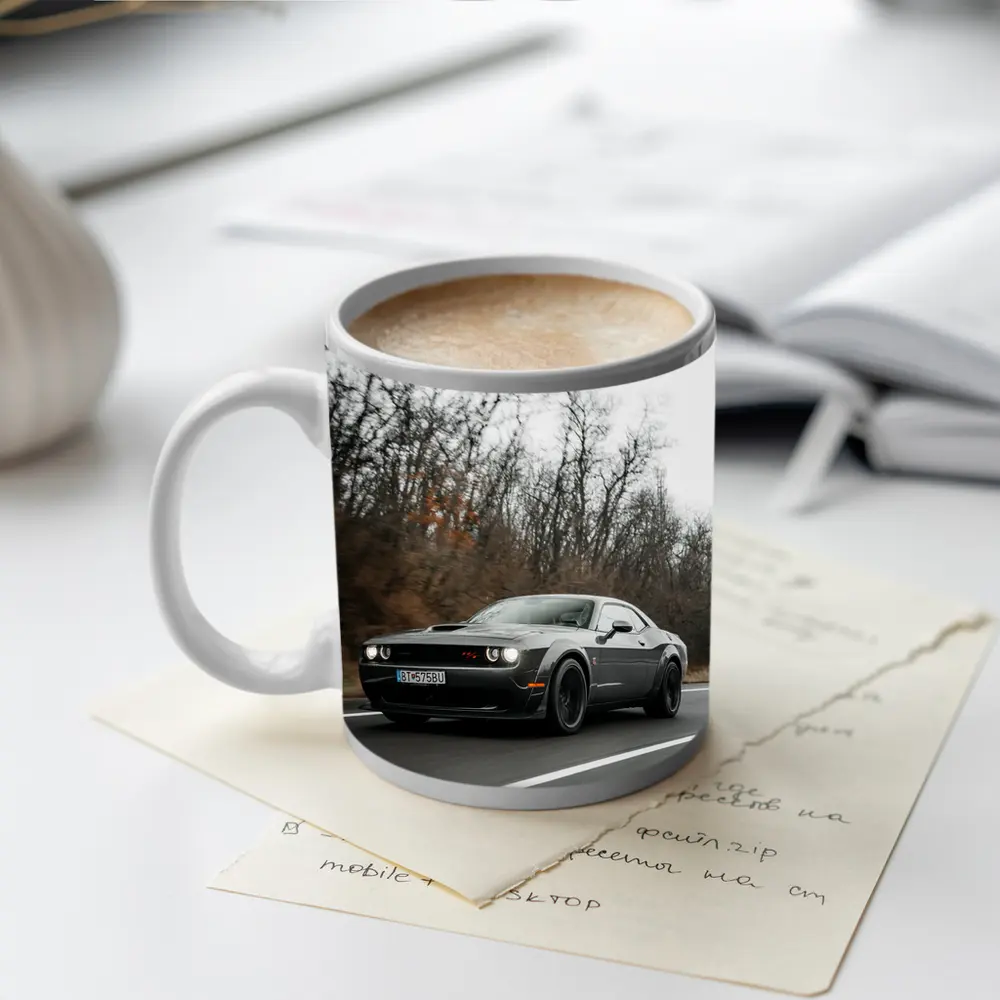 Dodge Challenger Dark Gray Road Drive – Mugs