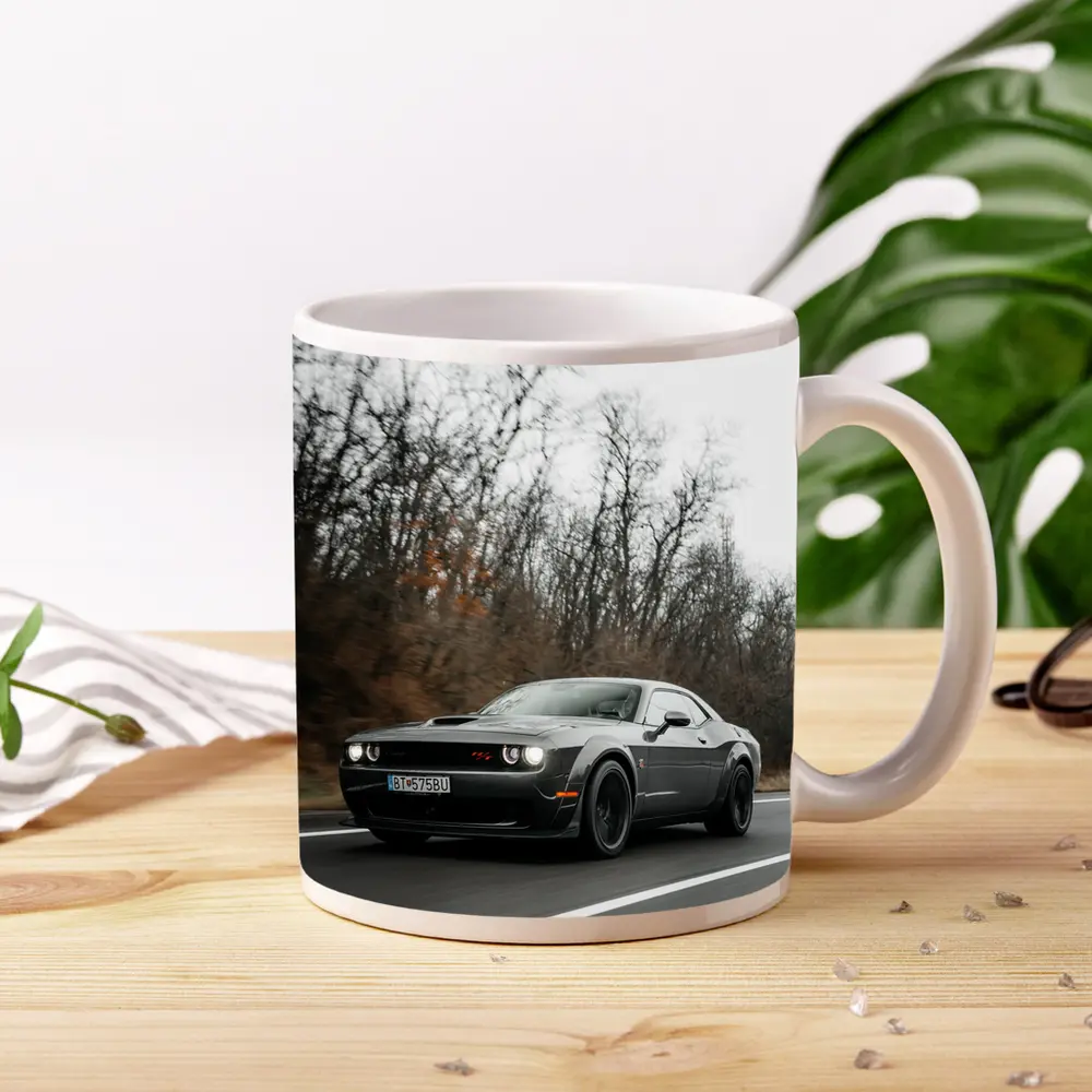 Dodge Challenger Dark Gray Road Drive – Mugs