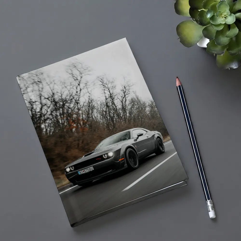 Dodge Challenger Dark Gray Road Drive – Notebooks