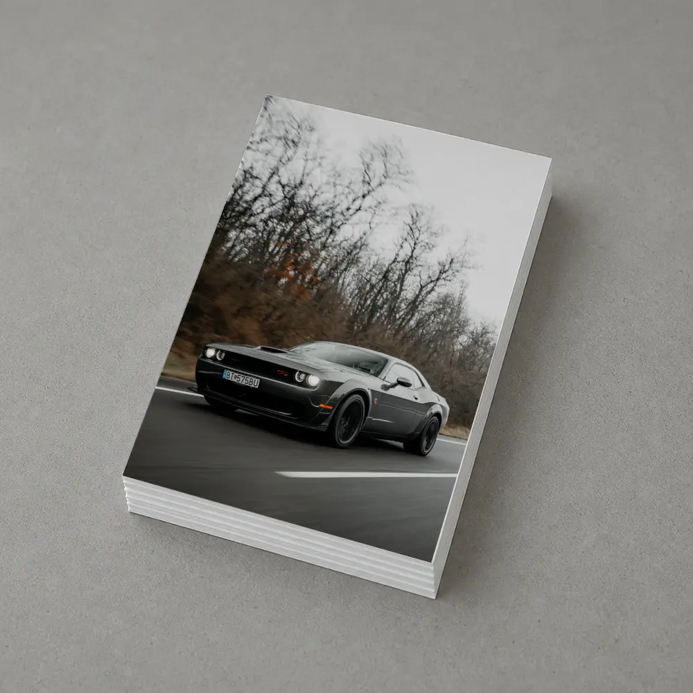 Dodge Challenger Dark Gray Road Drive – Postcards