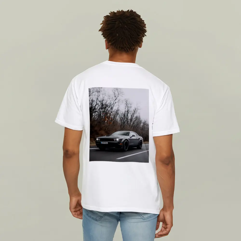 Dodge Challenger Dark Gray Road Drive – T-Shirts