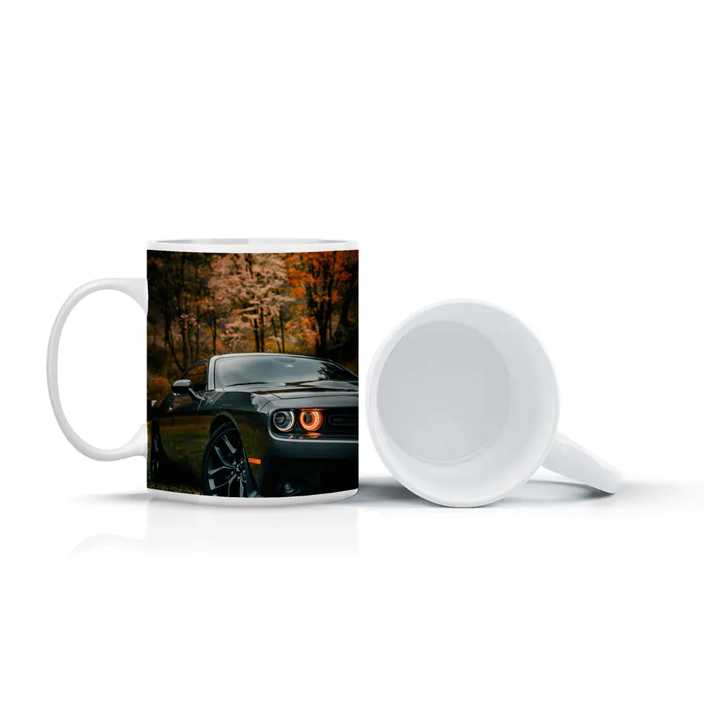 Dodge Challenger Dark Gray Autumn Forest – Mugs