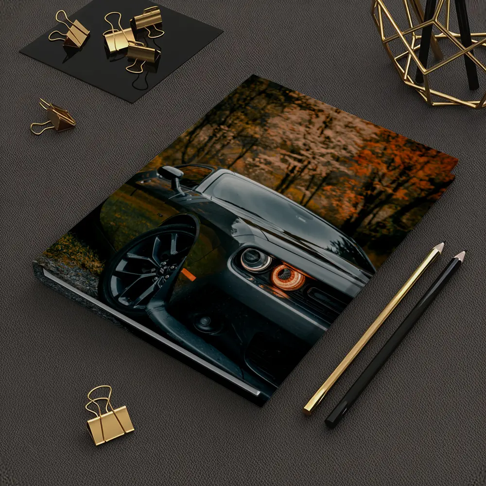 Dodge Challenger Dark Gray Autumn Forest – Notebooks