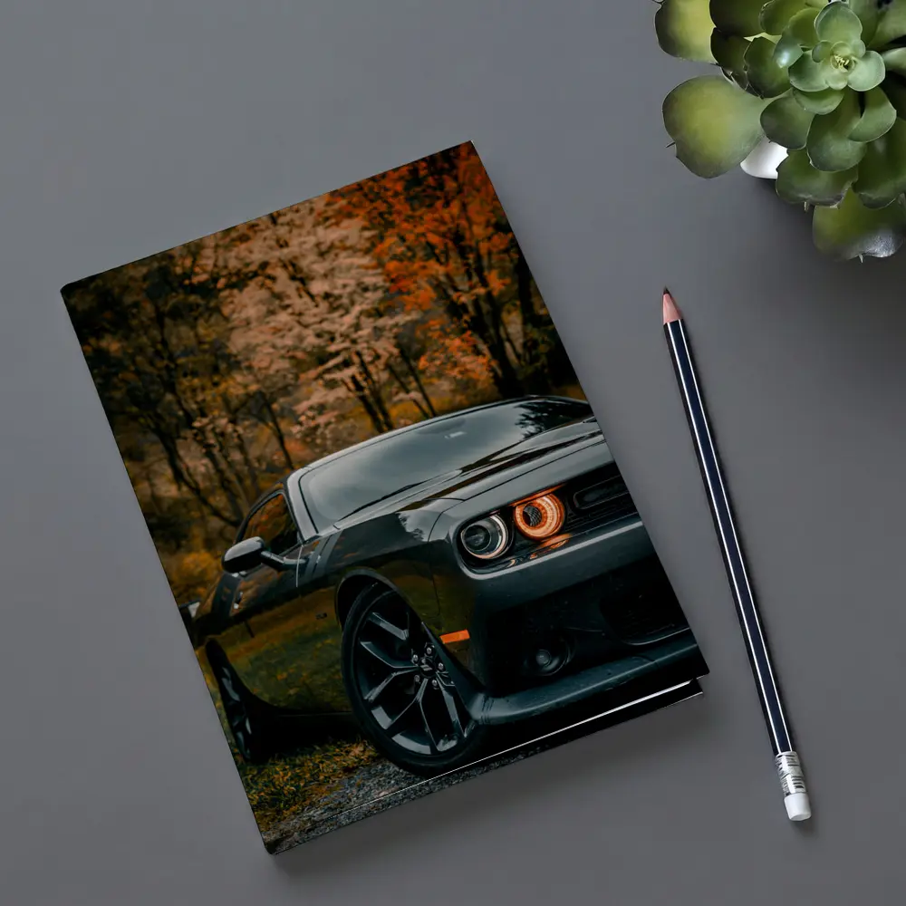 Dodge Challenger Dark Gray Autumn Forest – Notebooks