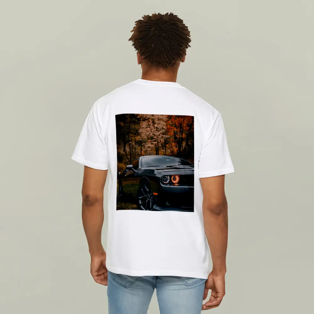 Dodge Challenger Dark Gray Autumn Forest – T-Shirts