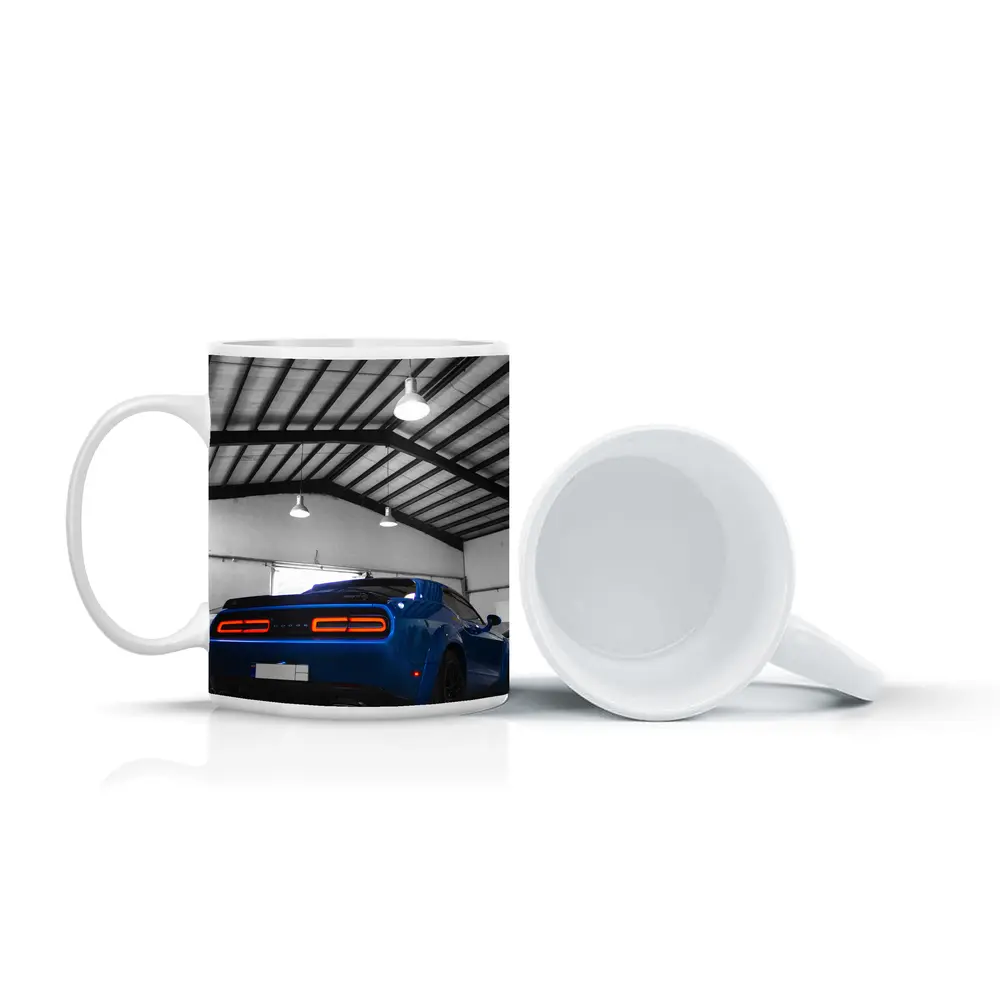 Dodge Challenger SRT Blue Garage Shot – Mugs