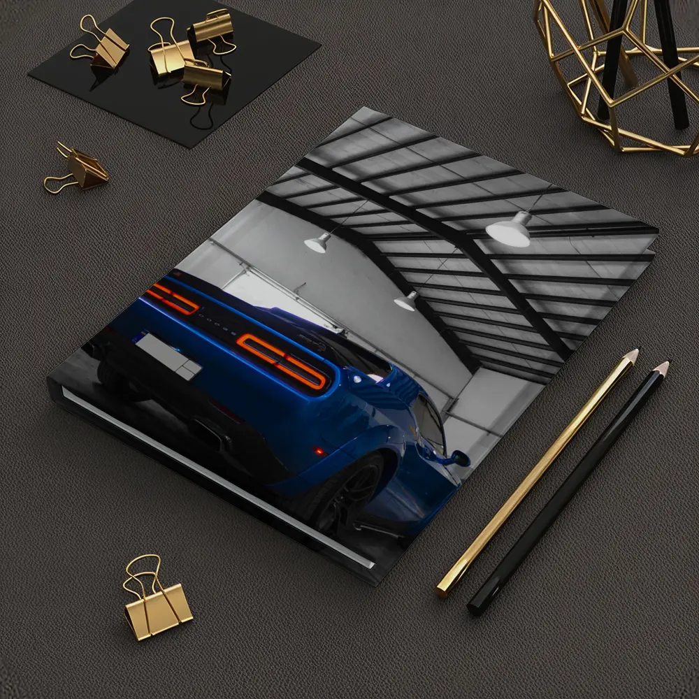 Dodge Challenger SRT Blue Garage Shot – Notebooks