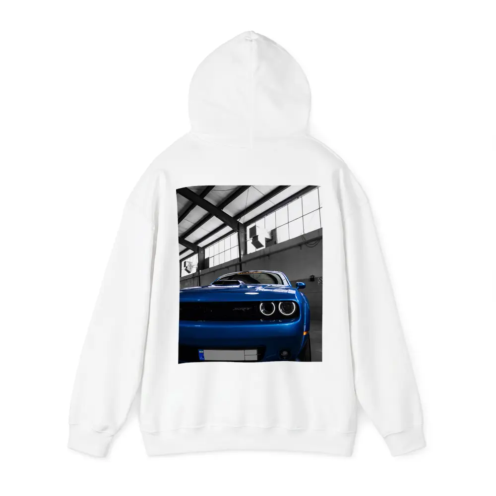 Dodge Challenger SRT Blue Garage Shot – Hoodies