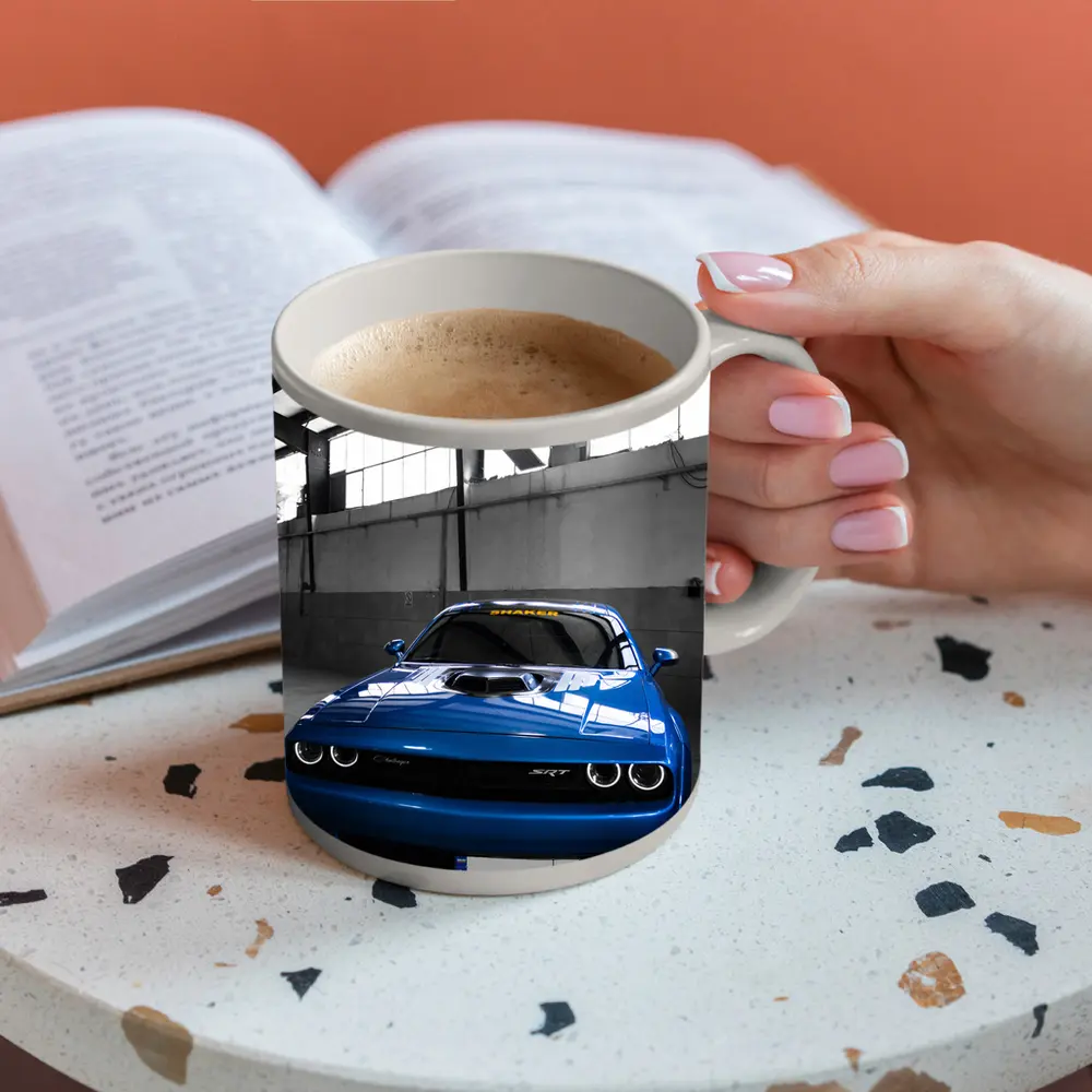 Dodge Challenger SRT Shaker Blue Garage – Mugs