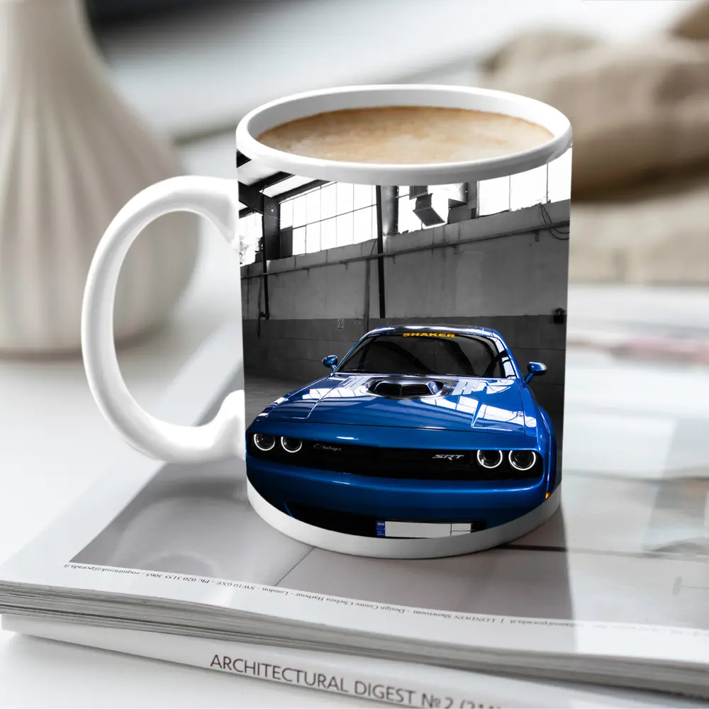 Dodge Challenger SRT Shaker Blue Garage – Mugs