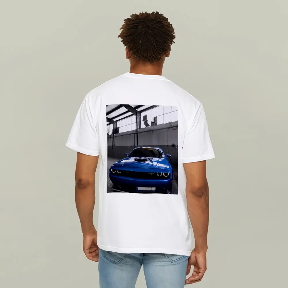 Dodge Challenger SRT Shaker Blue Garage – T-Shirts