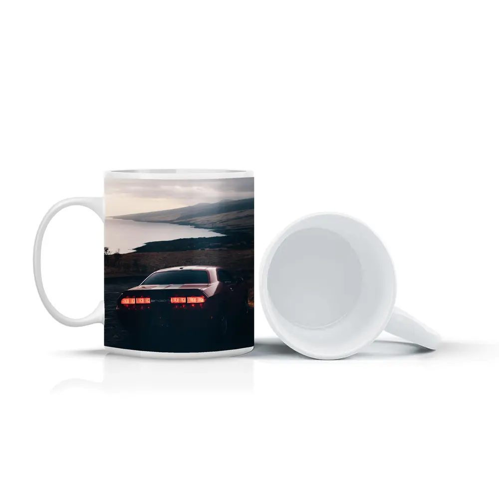 Dodge Challenger Red Taillights Coastal Road – Mugs