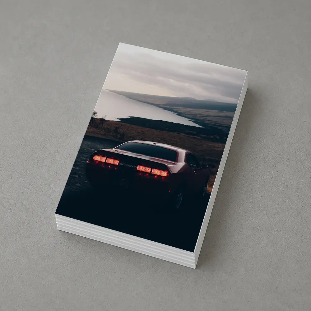 Dodge Challenger Red Taillights Coastal Road – Postcards