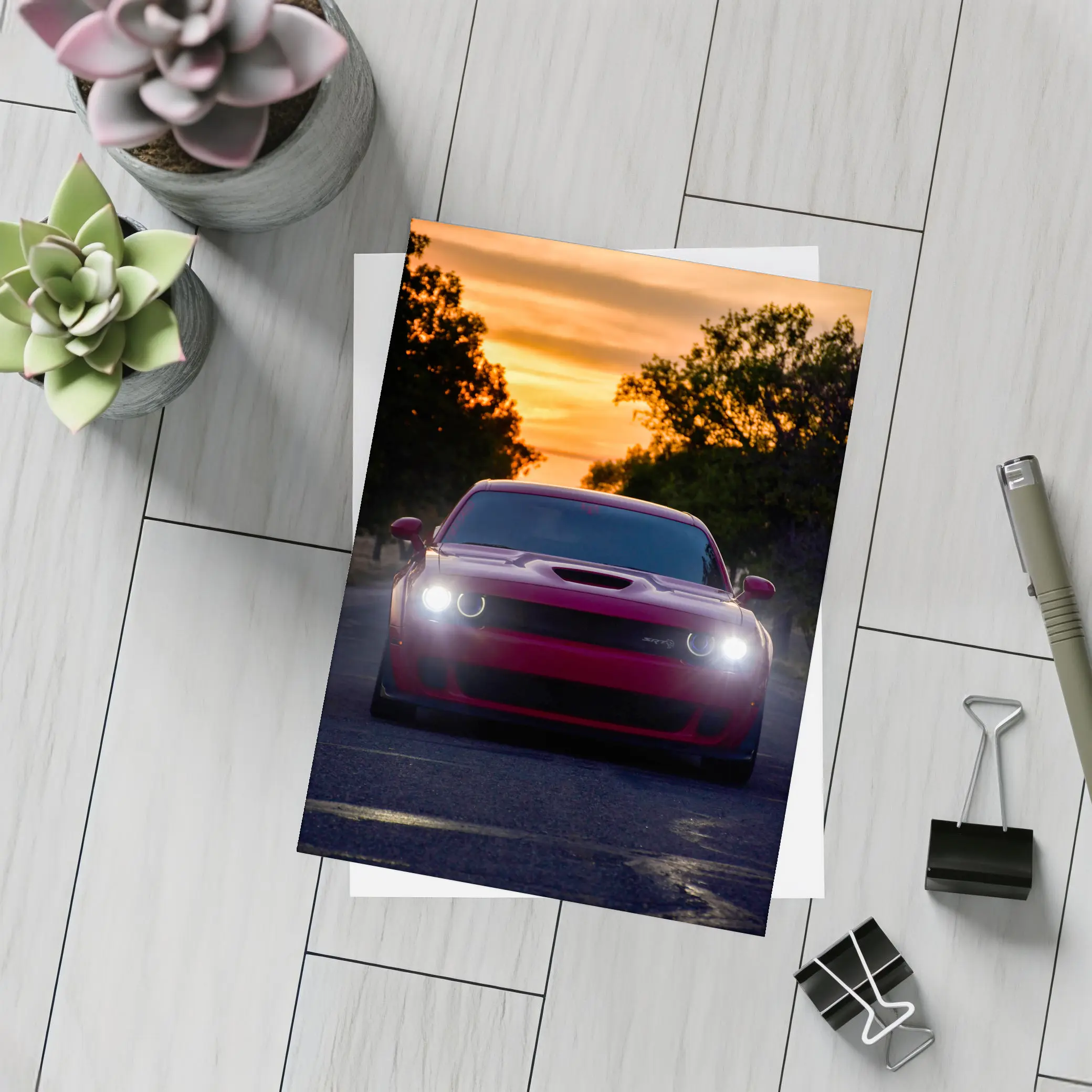 Dodge Challenger SRT at Sunset Road – Postcards