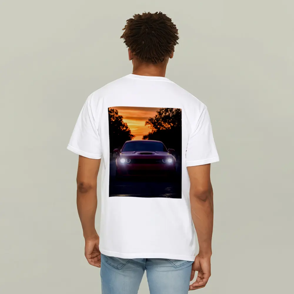 Dodge Challenger SRT at Sunset Road – T-Shirts