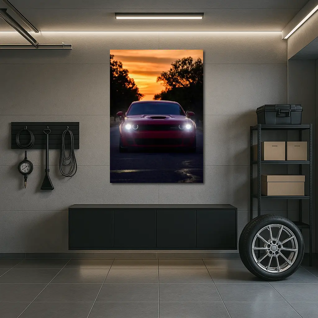 Dodge Challenger SRT at Sunset Road – Wall Art