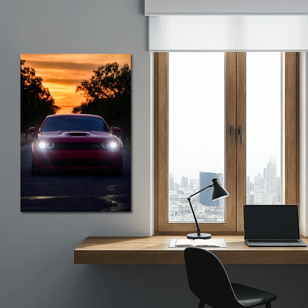 Dodge Challenger SRT at Sunset Road – Wall Art