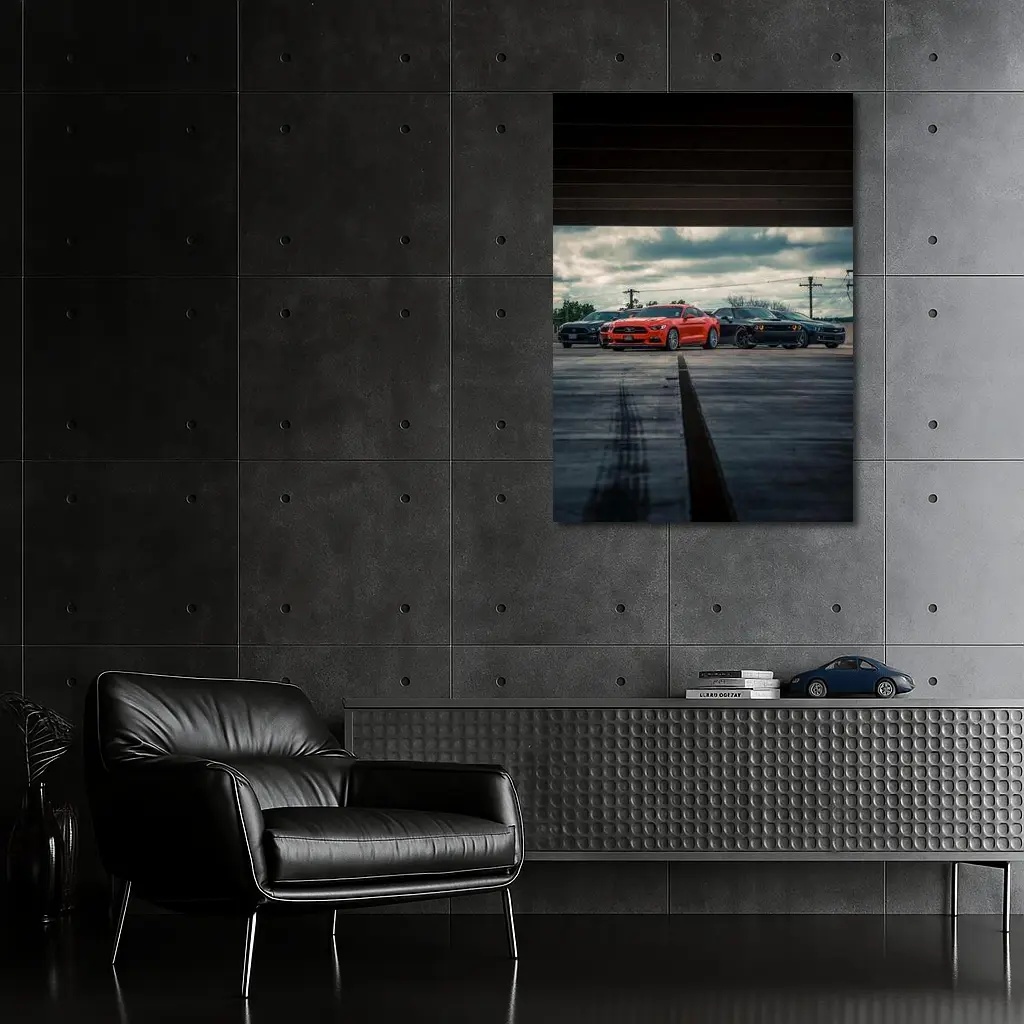 Ford Mustang Dodge Challenger Muscle Cars Lineup – Wall Art