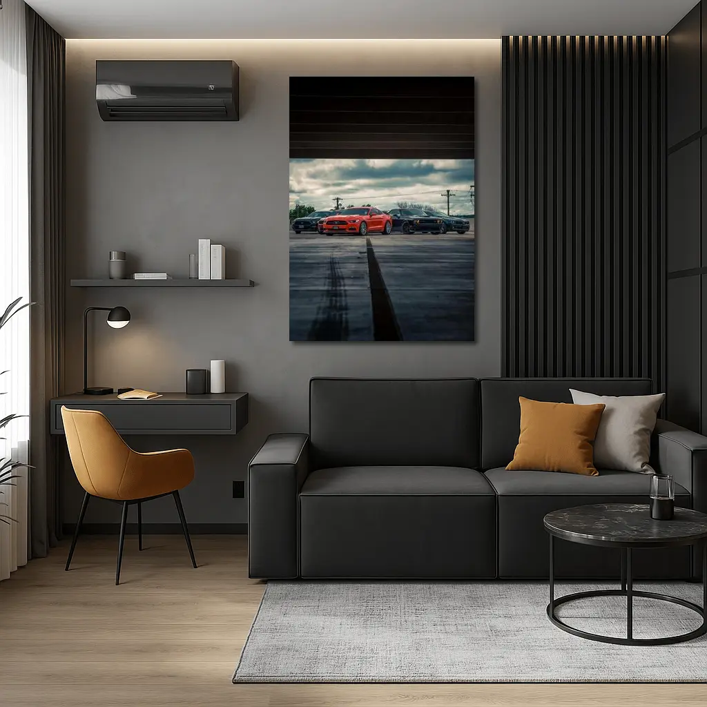 Ford Mustang Dodge Challenger Muscle Cars Lineup – Wall Art