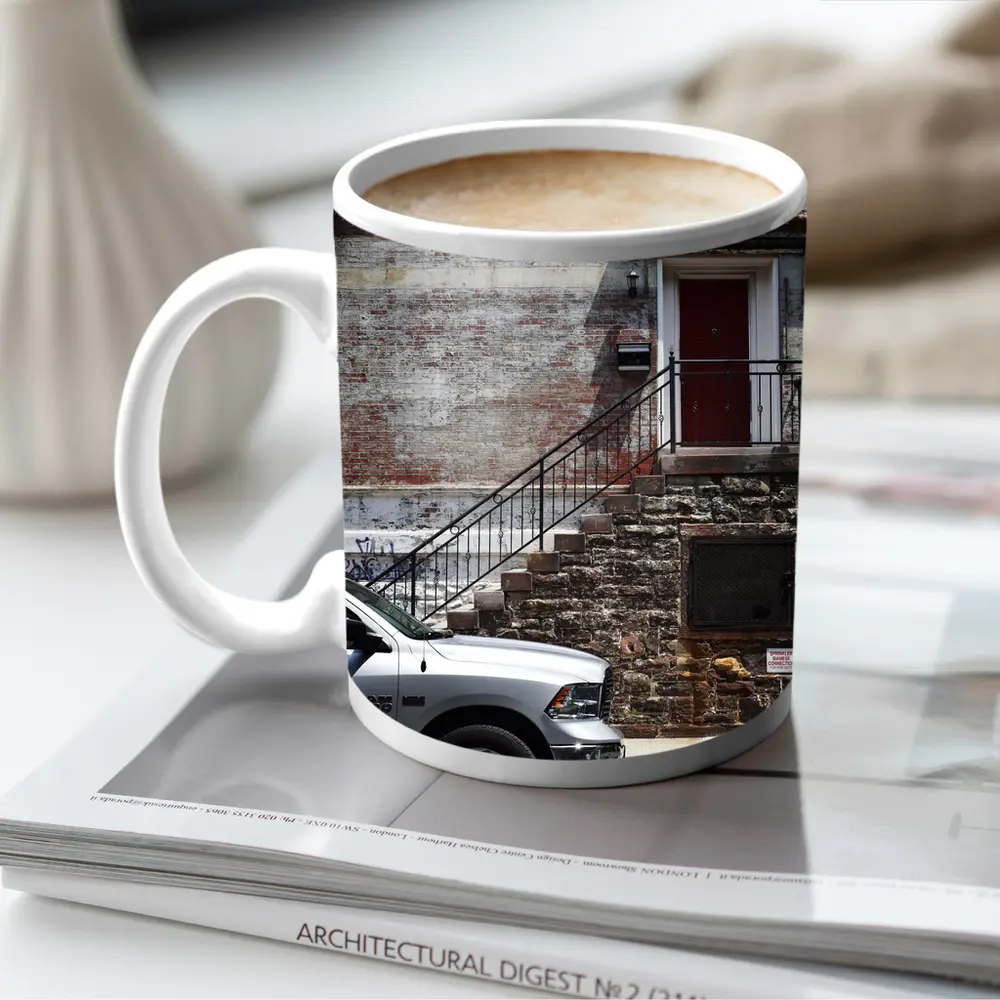 Ram 1500 Truck Urban Brick Building Street – Mugs