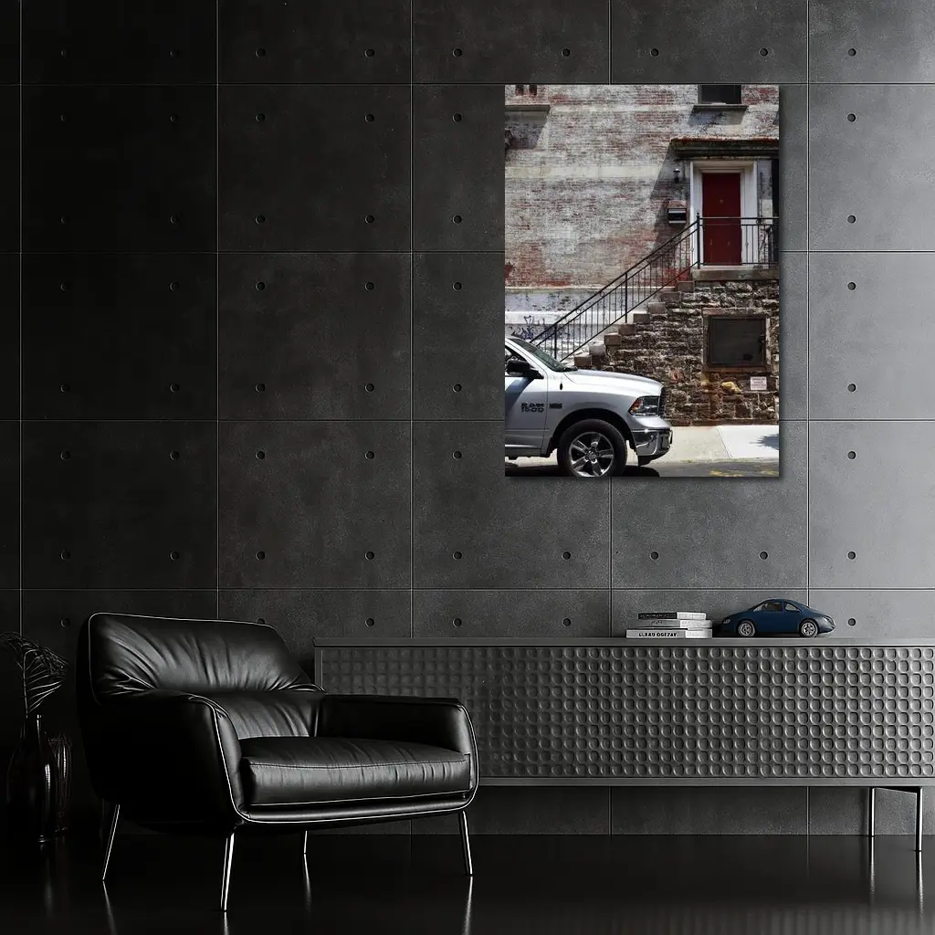 Ram 1500 Truck Urban Brick Building Street – Wall Art