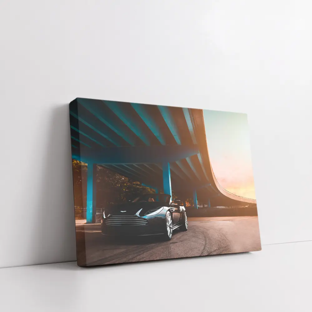 Aston Martin DB11 Under Urban Bridge Sunset – Wall Art
