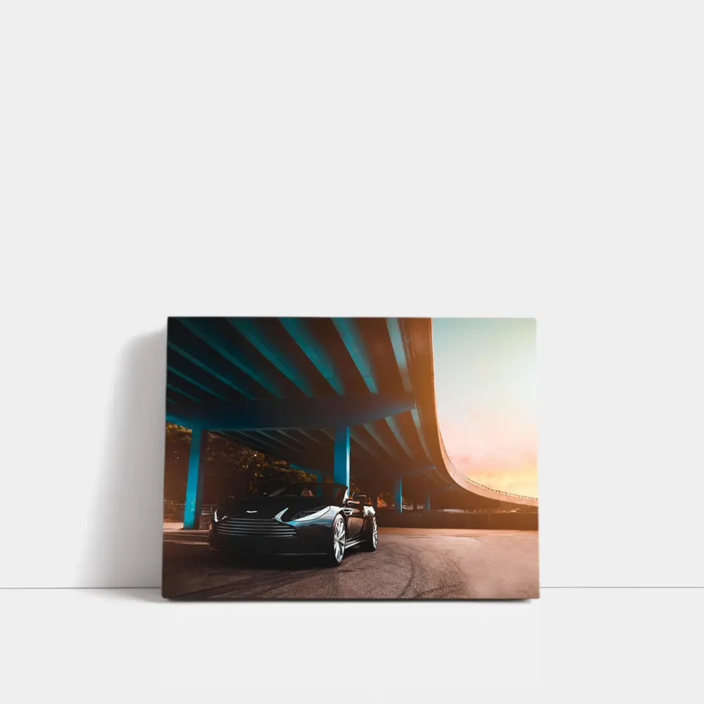 Aston Martin DB11 Under Urban Bridge Sunset – Wall Art