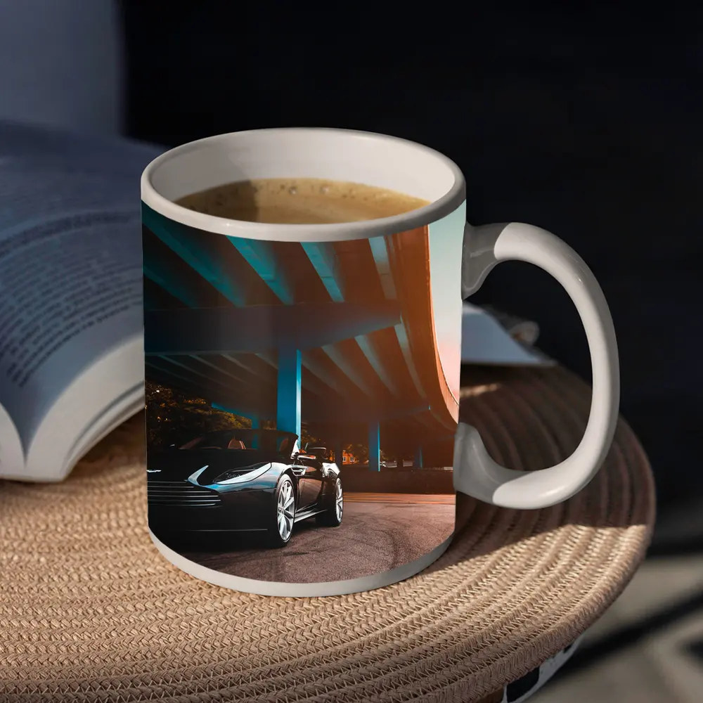 Aston Martin DB11 Under Urban Bridge Sunset – Mugs