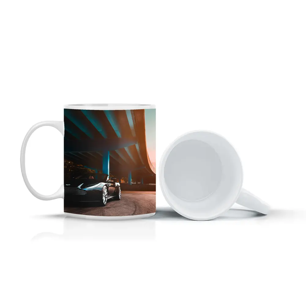 Aston Martin DB11 Under Urban Bridge Sunset – Mugs