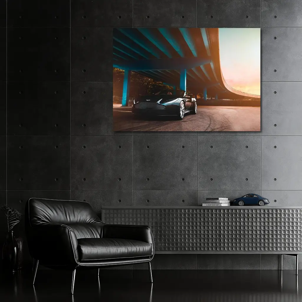 Aston Martin DB11 Under Urban Bridge Sunset – Wall Art