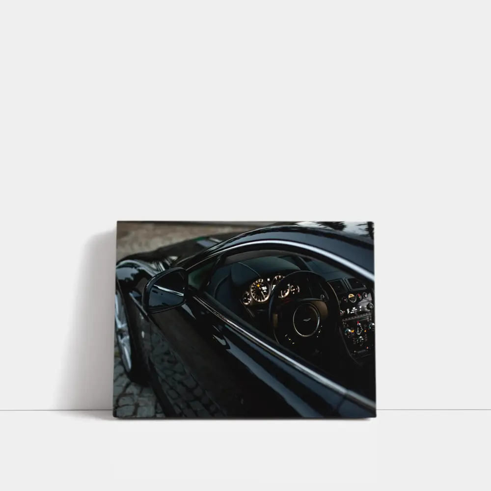 Aston Martin DB Interior Black Detail Shot – Wall Art