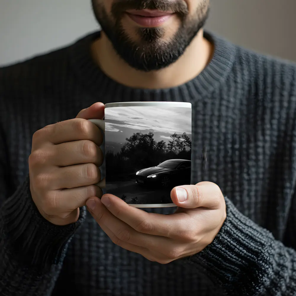 Aston Martin Vantage Black and White Dusk – Mugs